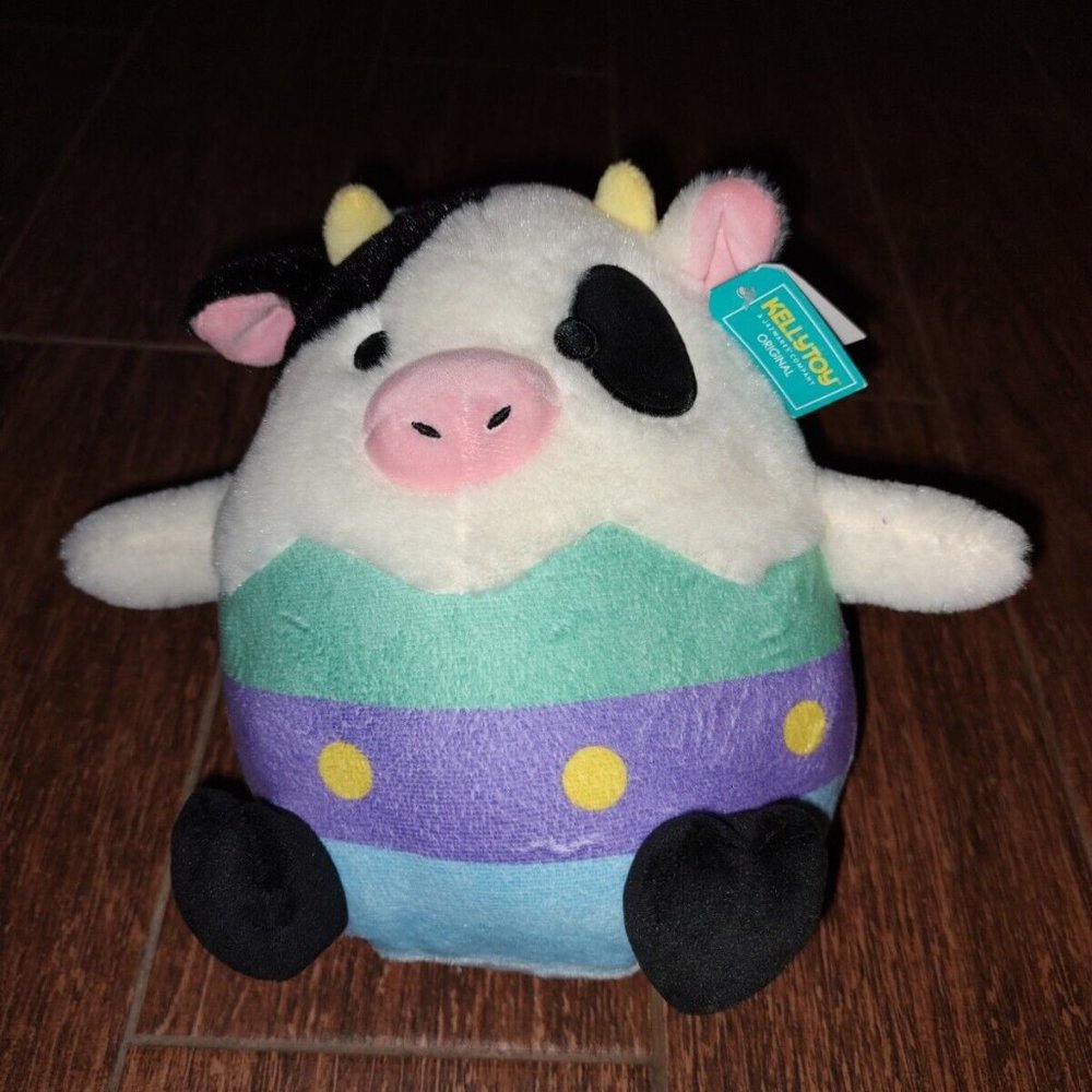 Kellytoy Original Connor The Easter Egg Cow 8" NWT Plush